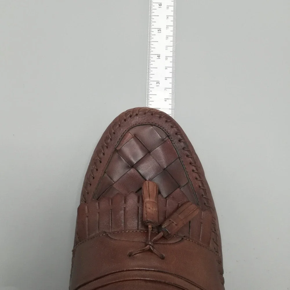 Hunter's Bay Shoes Mens Loafer Brown Leather Woven Tassel Slip‎ On 11